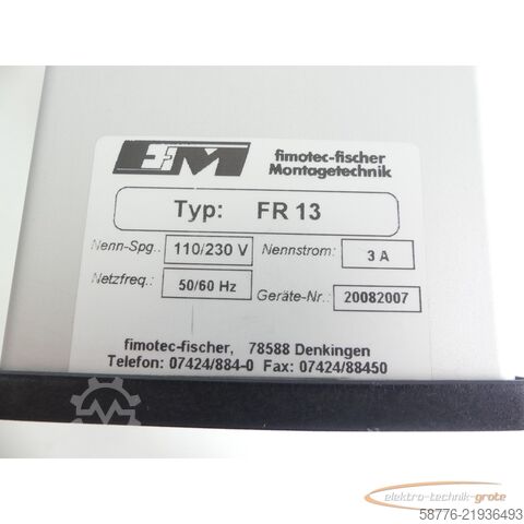 Component  Fimotec-Fischer Typ FR 13 ID: 620503 Frequenzumrichter SN: 42496 - ! -