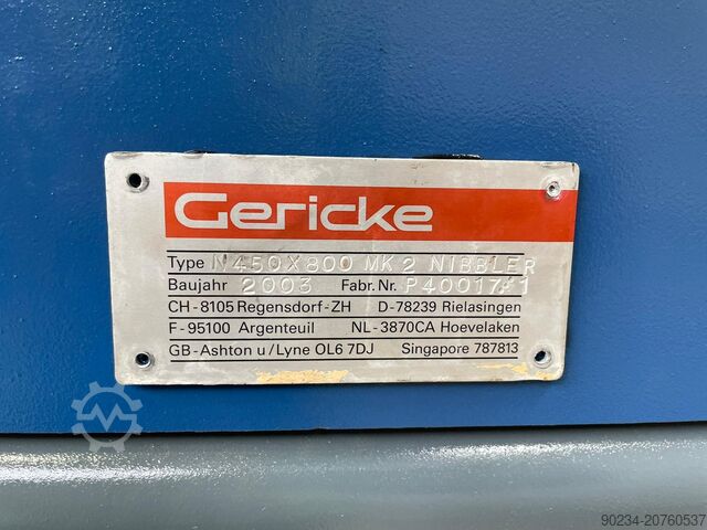 Gericke Typ N450X800 MK2 Edelstahl / Baustahl Nibbler Gericke N450X800 MK2