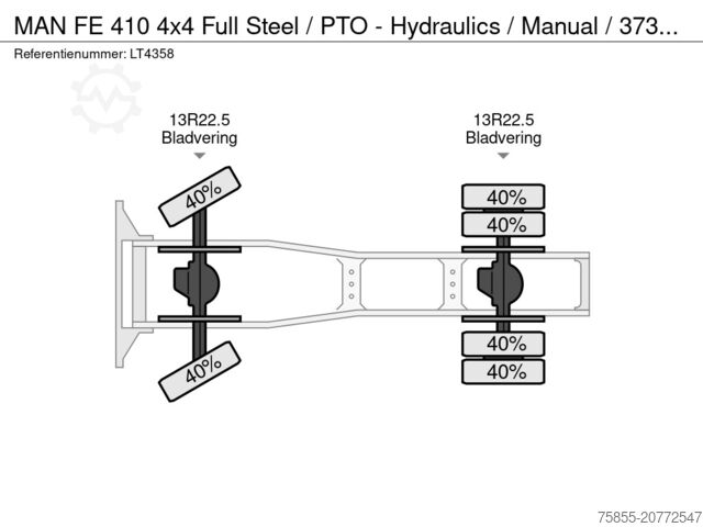 Standard tractor MAN FE 410 4x4 Full Steel / PTO - Hydraulics / Man...