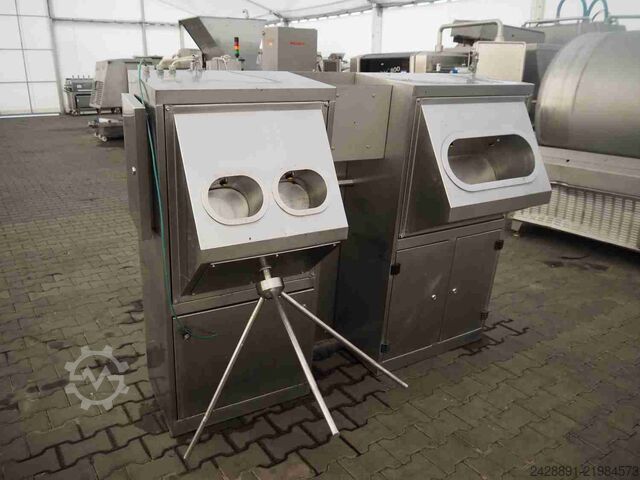 Hand disinfection station with turnstile  