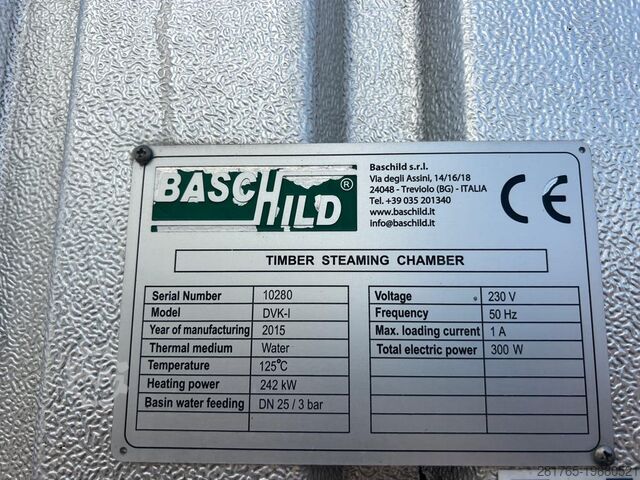 Drying chambers 2x60 m³ + steamer 30 m³ Baschild