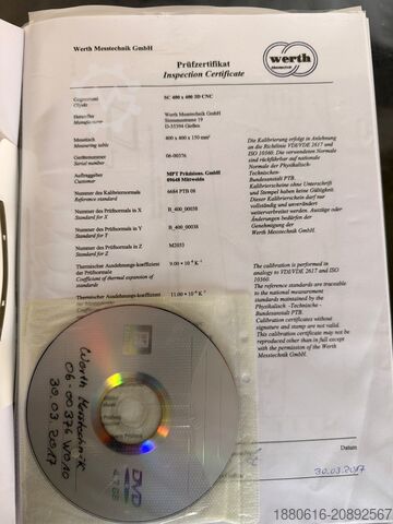 Multisensor-Koordinatenmessgerät Werth Scope-Check 400 × 400 × 150 3D CNC