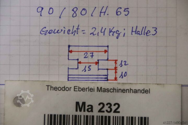 Interchangeable jaws unbekannt** Breite 27 mm