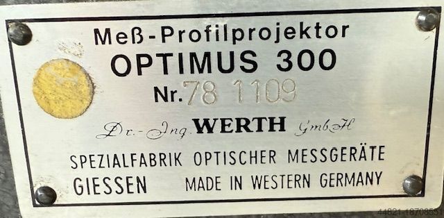 Profile projector WERTH Optimus 300