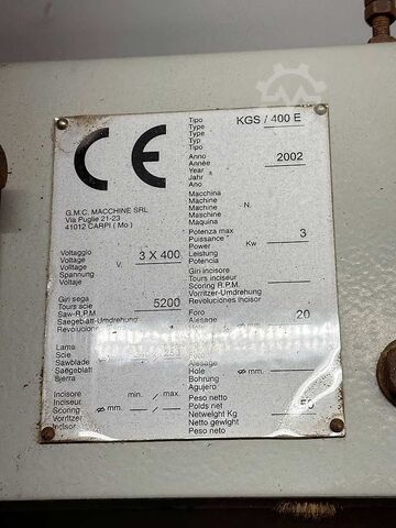 Panel Saw GMC KGS 400 E