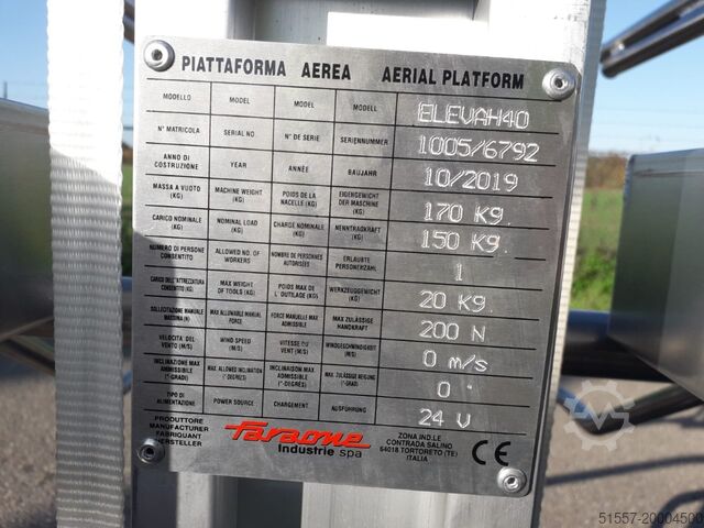 Aerial platform Faraone Elevah 40 | 2019
