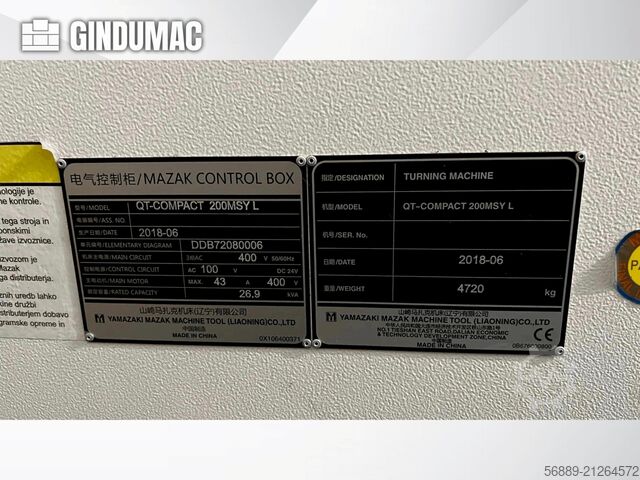 Mazak QUICK TURN COMPACT 200 MSY  L Mazak QUICK TURN COMPACT 200 MSY  L