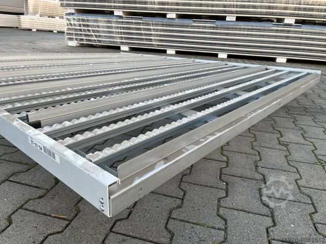 Kolli-Durchlaufregal Palettenregal 2.780 x 2.450 mm/ Materialfarbe: weiĂ/ verzinkt