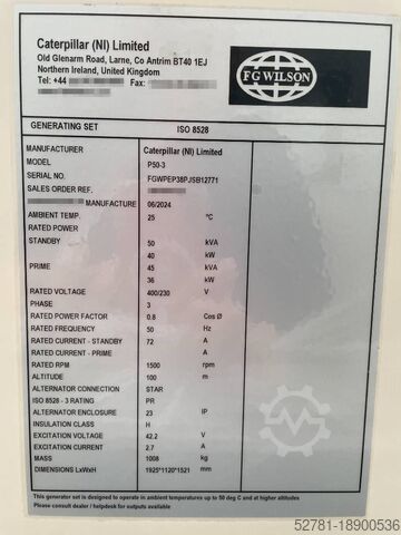 Aggregat FG Wilson P50-3 - 50 kVA Open Genset - DPX-16004-O