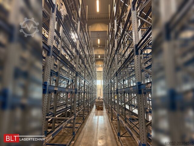 Heavy-duty rack, industrial shelving, high-bay rack SSI Schäfer PR600 – 14,10 lfm, Höhe 4,9m Boden + 2 Ebenen | Fachlast bis 3500 kg