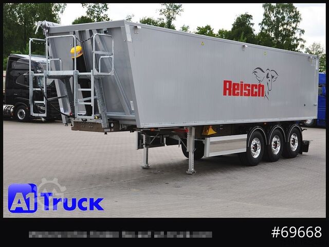 Tipper semitrailer REISCH RHKS, Alu-Kippmulde 50m³, NEU Kombitüren, Alufelgen, Liftachse,