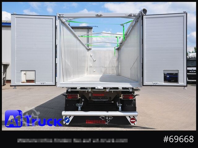 Tipper semitrailer REISCH RHKS, Alu-Kippmulde 50m³, NEU Kombitüren, Alufelgen, Liftachse,