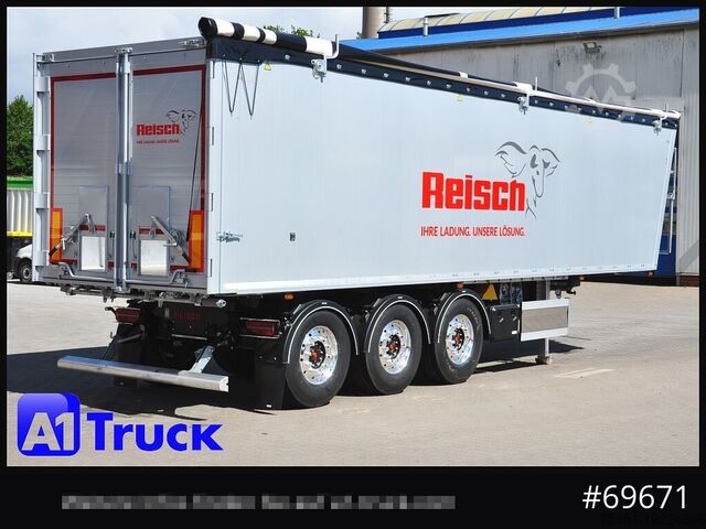 Tipper semitrailer REISCH RHKS, Alu-Kippmulde 52m³, Kombitüren, Alufelgen, Liftachse,