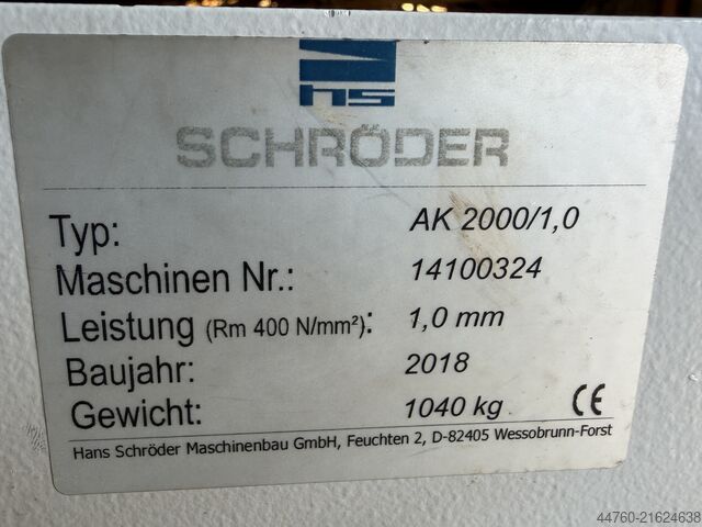 Schwenkbiegemaschine Abkantbank Abkantbank Schröder AK 200