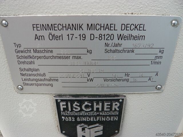 Tool and Cutter Grinder Deckel S11