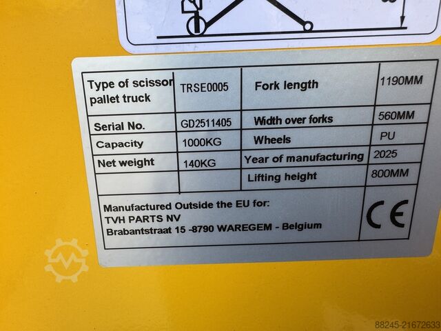 VS-22826 halb-elektrischer Scherenhubwagen TOTAL SOURCE TRSE0005