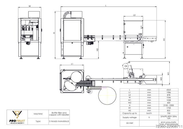 Bottle Filling and Capping - MONOBLOCK 5 Profruit Machinery Bottle Filling and Capping
