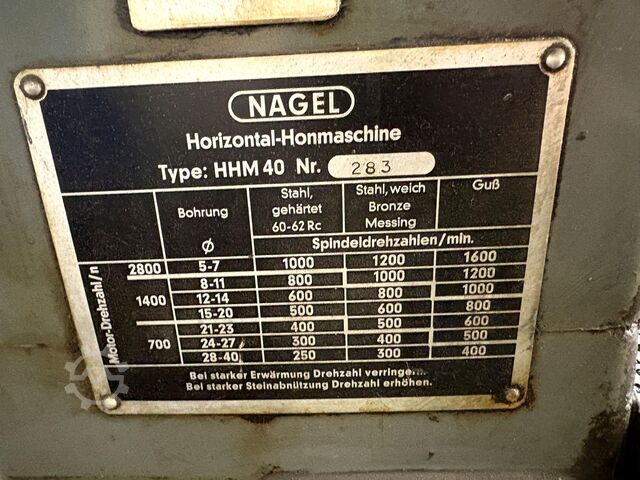 Honing machine NAGEL HHM 40