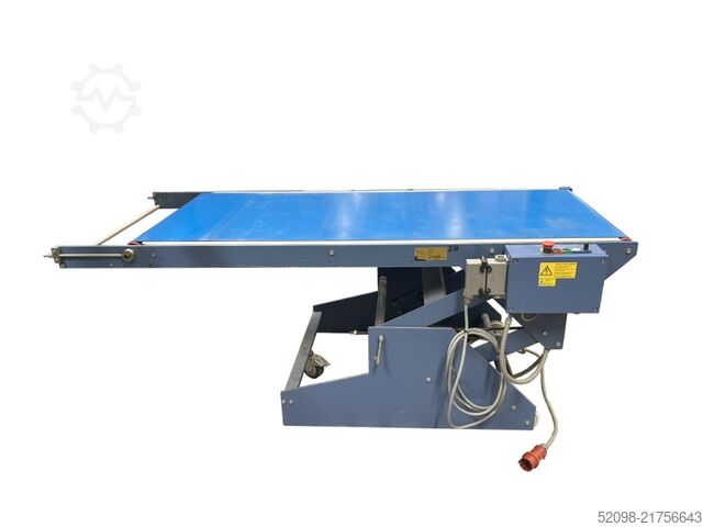 Conveyor belt with lift table, L: 2,000 Herzog + Heymann 1000006117, FB: 730 mm