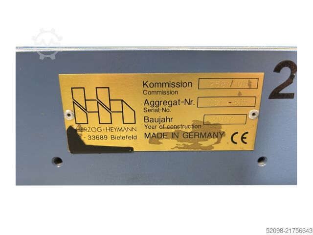 Conveyor belt with lift table, L: 2,000 Herzog + Heymann 1000006117, FB: 730 mm