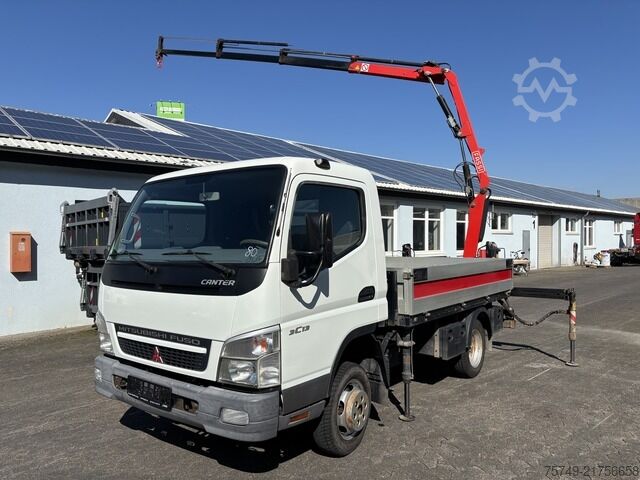 Pick-up van Fuso 3C13 Pritsche 2.85m Heckladekran 3xhydr. 1xmech.