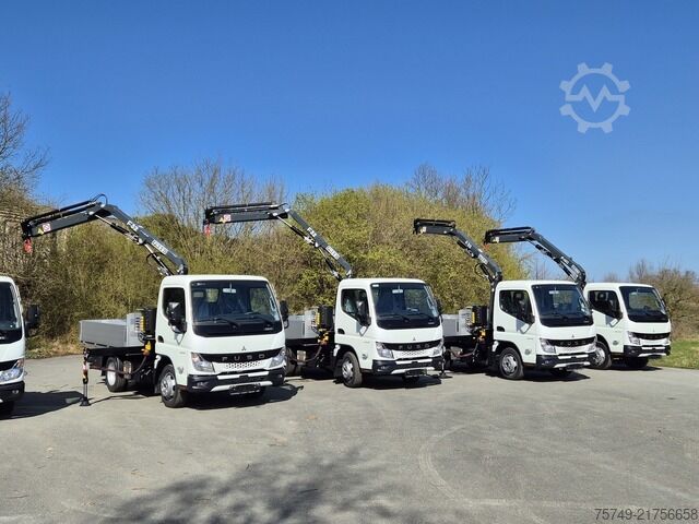 Pick-up van Fuso 3C13 Pritsche 2.85m Heckladekran 3xhydr. 1xmech.