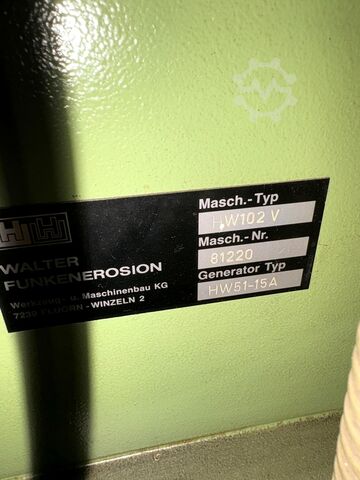 Spark erosion machine WALTER HW 102
