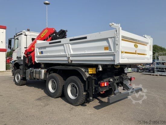 Dreiseitenkipper LKW MERCEDES-BENZ AROCS 3351 AK 6X6  3-S-KIPPER BORDMATIK,  PALFINGERKRAN, NEU, MIETKAUF MGL