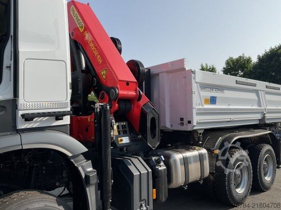 Dreiseitenkipper LKW MERCEDES-BENZ AROCS 3351 AK 6X6  3-S-KIPPER BORDMATIK,  PALFINGERKRAN, NEU, MIETKAUF MGL