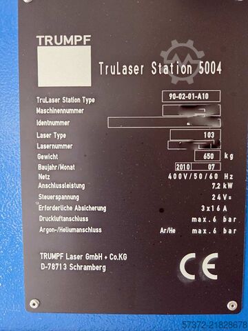 Laser Welding Machine Trumpf TruLaser Station 5004