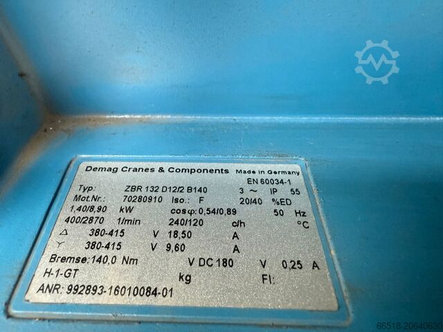 Overhead crane hoist trolley Demag DR10