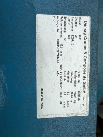 Overhead crane hoist trolley Demag DR10