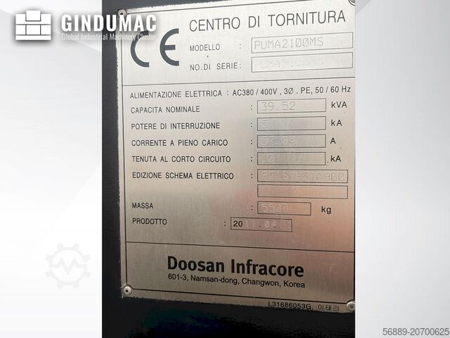 Horizontal-Drehmaschine DOOSAN PUMA 2100MS