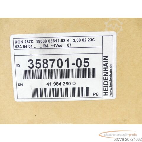 Komponente Heidenhain RON 287C 18000 ID 358701-05 SN 41 984 260 D - ! -
