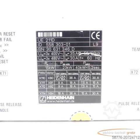 Component Heidenhain UE 211D . 558 303-01 SN:30631346D - generalüberholt mit 3 Monaten Gewährleistung-