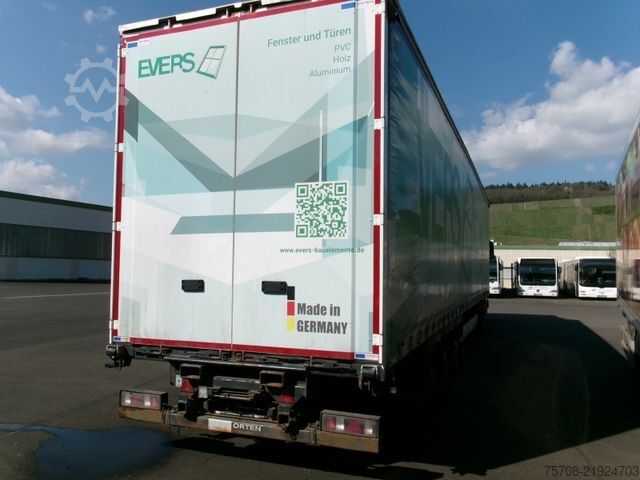 Open semitrailer with tarp KRONE Mega*Fenstertransport*Staplerhalter*BPW*Hubdach