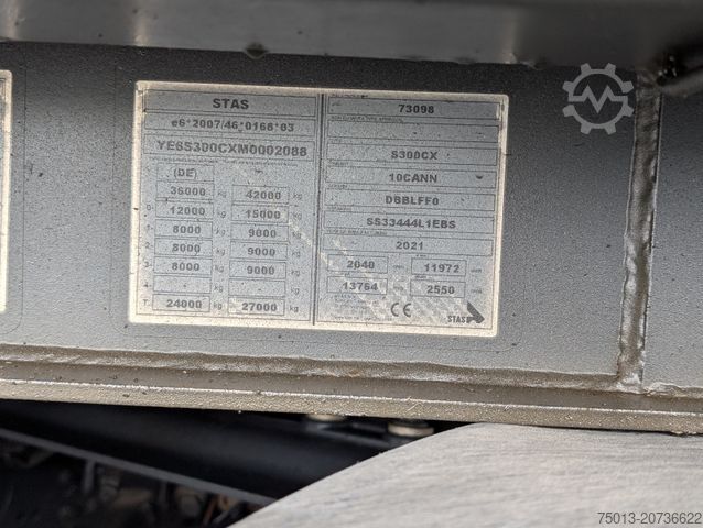 Kipper Auflieger STAS HardoX Stahl 86 m³, Liftachse, ALCOA, Unfaller