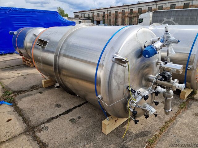 5.720 Liter 316L Edelstahl-Vakuum-Lagertank, 1.500 mm Durchmesser x 2.500 mm Zylinderlänge SCHWARTE-MILFOR 5,720 Litre