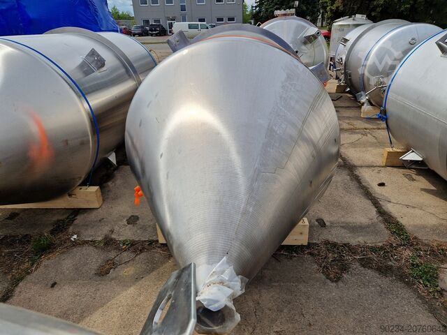 5.720 Liter 316L Edelstahl-Vakuum-Lagertank, 1.500 mm Durchmesser x 2.500 mm Zylinderlänge SCHWARTE-MILFOR 5,720 Litre