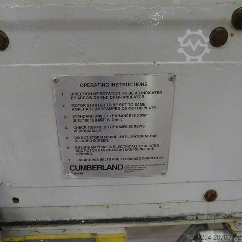 HP 10 Milder Stahl Cumberland Bade Mühlentyp 56T Granulator CUMBERLAND 56T