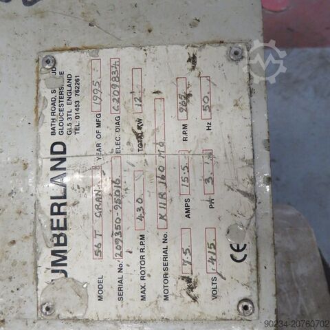 HP 10 Milder Stahl Cumberland Bade Mühlentyp 56T Granulator CUMBERLAND 56T