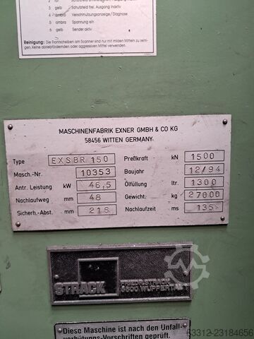 Doppelständerpresse EXNER EX SBR 150