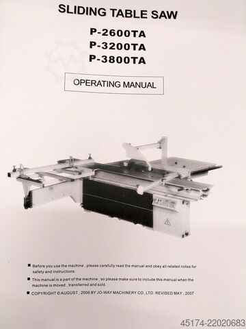 Panel saw JOWAY - TAIWAN P - 3200 TA