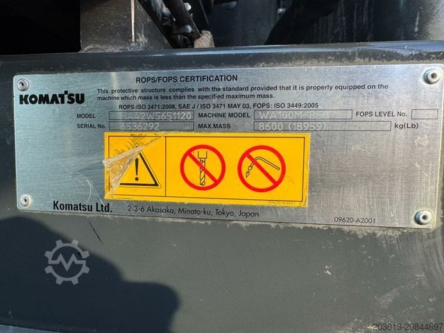 Radlader KOMATSU WA 100M-8E0 Radlader 8 Ton - 3931 H - 0,75m³