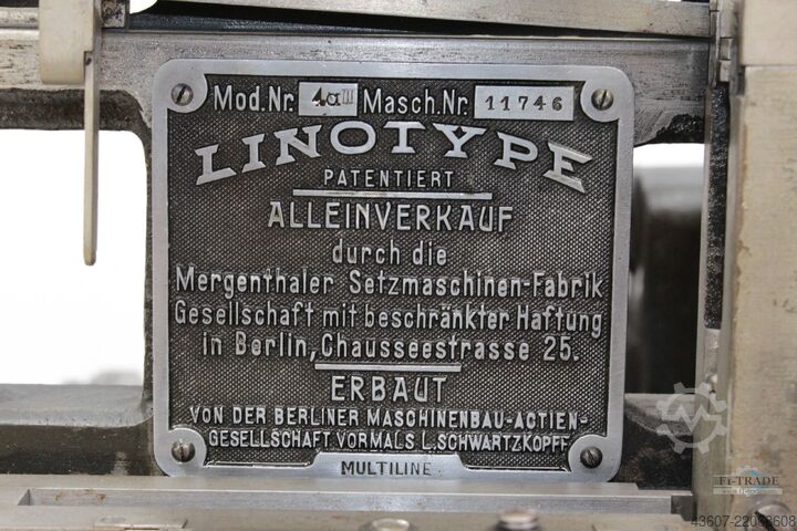 Setzmaschine Linotype 4a III