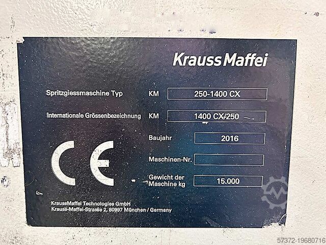 Injection Moulding Machine KraussMaffei KM 250-1400 CX