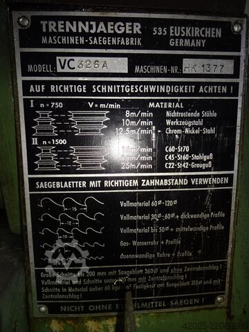 Cold circular saw machine TRENNJAEGER , Eisele VC 326 A