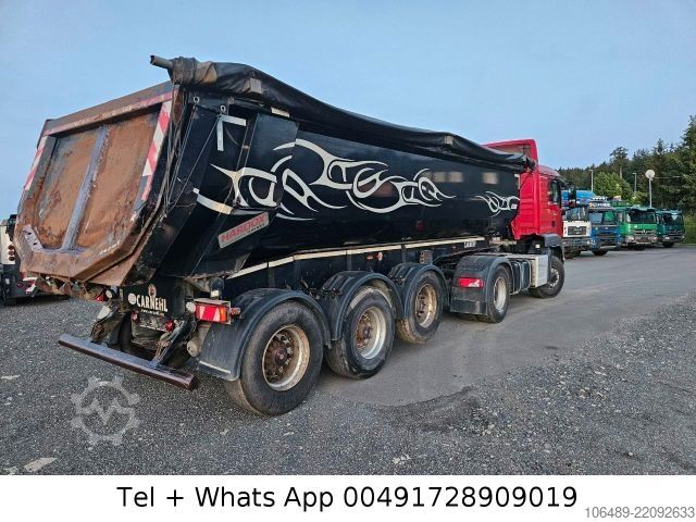 Tipper semitrailer CARNEHL 24 m CHKS/HH   Stahl  Kippmulde Plane Lift achse