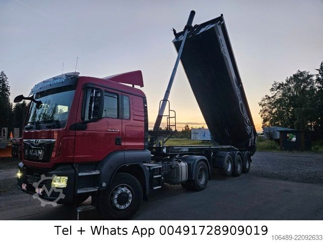 Tipper semitrailer CARNEHL 24 m CHKS/HH   Stahl  Kippmulde Plane Lift achse