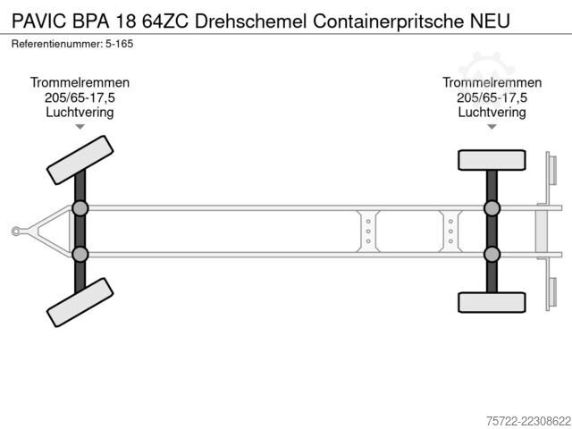 Loading platform PAVIC BPA 18 64ZC Drehschemel Containerpritsche NEU